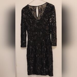 Vintage CACHE Black Sequin Mini Dress-Size 2
